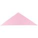 A pink triangle shaped piece of fabric on a white background.