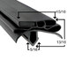 A black rubber True Equivalent magnetic door gasket with measurements.