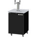 A black Beverage-Air kegerator with a double beer tap.