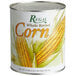 A #10 can of Regal Whole Kernel Sweet Corn with a label featuring a picture of corn.