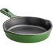 A Valor 5" fern green enameled cast iron skillet with a handle.