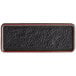 Acopa Heika 11 7/16" x 4 1/2" Black Matte Textured Rectangular Flat Stoneware Plate - 12/Case Main Thumbnail 3