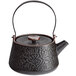 Acopa Heika 24 oz. Black Matte Textured Stoneware Teapot with Lid Main Thumbnail 3