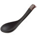 Acopa Heika 5 5/8" Black Matte Stoneware Soup Spoon Main Thumbnail 3