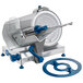 An Edlund manual meat slicer with a blue circular blade.