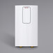 A white rectangular Stiebel Eltron tankless water heater with black edges.
