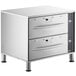 A white rectangular ServIt double drawer warmer with two drawers.