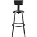 A National Public Seating black lab stool with a padded cushion and backrest.
