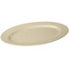 A white oval GET sandstone platter with a thin rim.