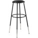 National Public Seating 6430H-10 32" - 39" Black Height Adjustable Round Padded Lab Stool Main Thumbnail 1