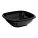 A black square plastic bowl with a plastic lid.