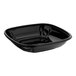 A Visions black plastic square catering bowl with a lid.