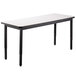 A National Public Seating white rectangular utility table with black legs.