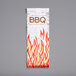 A white Choice BBQ bag with orange and red flame designs.