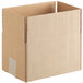 A white rectangular object with a brown border, a Lavex Kraft corrugated shipping box.