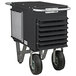A black King Electric portable unit heater with wheels.