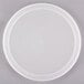 A white translucent plastic lid with a circular rim.