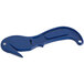 A blue plastic Lavex stretch wrap film cutter with a handle and a blade.