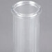 A clear cylinder with a round top, the Cambro clear polycarbonate bud vase.