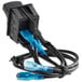 A blue cable with two wires attached plugged into a black AvaMix On / Off switch.