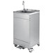T&S TPS1010-B0520V5 Hands-Free Portable Handwashing Station with Foot-Operated Gooseneck Faucet and (2) 6.5 Gallon Water Tanks Main Thumbnail 1