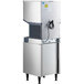 A large white and stainless steel Scotsman Meridian air cooled ice machine with water dispenser.