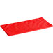 A red Lavex microfiber cloth on a white table.
