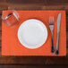 Hoffmaster 310555 10" x 14" Bittersweet Orange Colored Paper Placemat with Scalloped Edge - 1000/Case Main Thumbnail 1