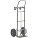 A Lavex 2-in-1 convertible hand truck with wheels and a handle.