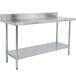 Regency 24" x 72" 18-Gauge 304 Stainless Steel Commercial Work Table with 4" Backsplash and Galvanized Undershelf Main Thumbnail 3