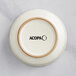 An ivory stoneware bowl with the word Acopa embossed on it.