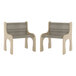 Two Tot Mate Shadow Elm laminate chairs with legs.