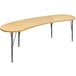 A Tot Mate maple laminate table with curved edges and adjustable legs.