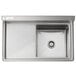 Steelton 38 3/4" 18-Gauge Stainless Steel One Compartment Commercial Sink with Left Drainboard - 18" x 18" x 12" Bowl Main Thumbnail 5