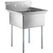 Steelton 29 1/2" 18-Gauge Stainless Steel One Compartment Commercial Sink without Drainboard - 24" x 24" x 12" Bowl Main Thumbnail 3