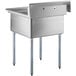Steelton 29 1/2" 18-Gauge Stainless Steel One Compartment Commercial Sink without Drainboard - 24" x 24" x 12" Bowl Main Thumbnail 4
