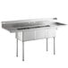 A Steelton stainless steel 3 compartment sink with 2 drainboards.