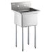 Steelton 23 1/2" 18-Gauge Stainless Steel One Compartment Commercial Sink without Drainboard - 18" x 18" x 12" Bowl Main Thumbnail 3
