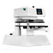 A white Proluxe Apex Pro X1 hydraulic automatic pizza dough press with a digital display and green button.