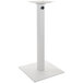BFM Seating Margate Bar Height Outdoor / Indoor 24" White Square Table Base with Umbrella Hole Main Thumbnail 1