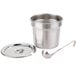 A stainless steel Nemco inset kit with a ladle and cover.
