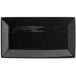 Acopa 11 1/2" x 6 1/4" Glossy Black Rectangular Stoneware Platter - 12/Case Main Thumbnail 3