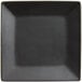 A black square Acopa stoneware plate with a black border.