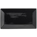 Acopa 10" x 5 1/2" Glossy Black Rectangular Stoneware Platter - 4/Pack Main Thumbnail 3