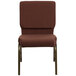Flash Furniture FD-CH02185-GV-10355-GG Brown Patterned 18 1/2" Wide Church Chair with Gold Vein Frame Main Thumbnail 3