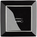 Acopa 9 1/4" Glossy Black Square Stoneware Plate - 3/Pack Main Thumbnail 8