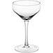 An Acopa Silhouette coupe wine glass with a stem on a white background.