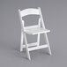 Lancaster Table & Seating White Resin Folding Chair with Slatted Seat Main Thumbnail 3