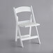 Lancaster Table & Seating White Resin Folding Chair with Vinyl Seat