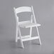 Lancaster Table & Seating White Resin Folding Chair with Vinyl Seat Main Thumbnail 3